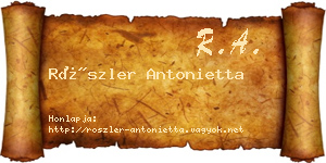Röszler Antonietta névjegykártya